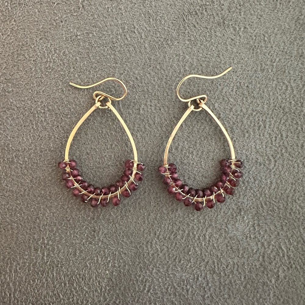 Calypso St. Barth Gold and Purple Teardrop Earrings